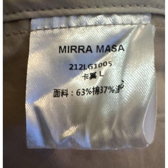 Mirra Masa collared Dress, Beige, Faux leather accent, zip front 100% cotton - Picture 12 of 12